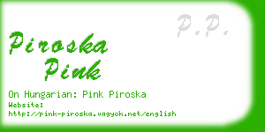 piroska pink business card